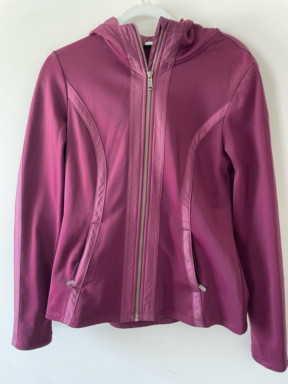 Athleta Hooded Zip Jacket in Berry Plum